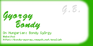 gyorgy bondy business card