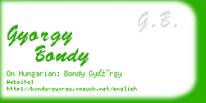 gyorgy bondy business card